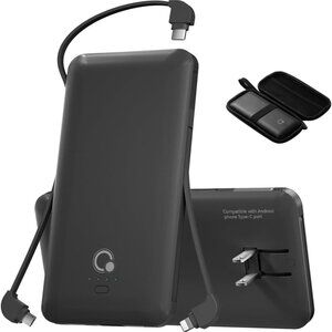 Portable Charger with Built-in Cables with Built-in Cables and AC Wall Plug